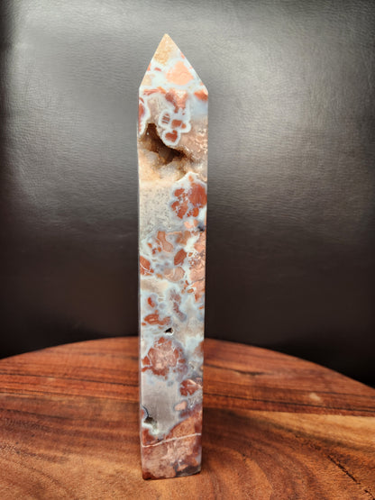 Pink Agate Druzy Tower