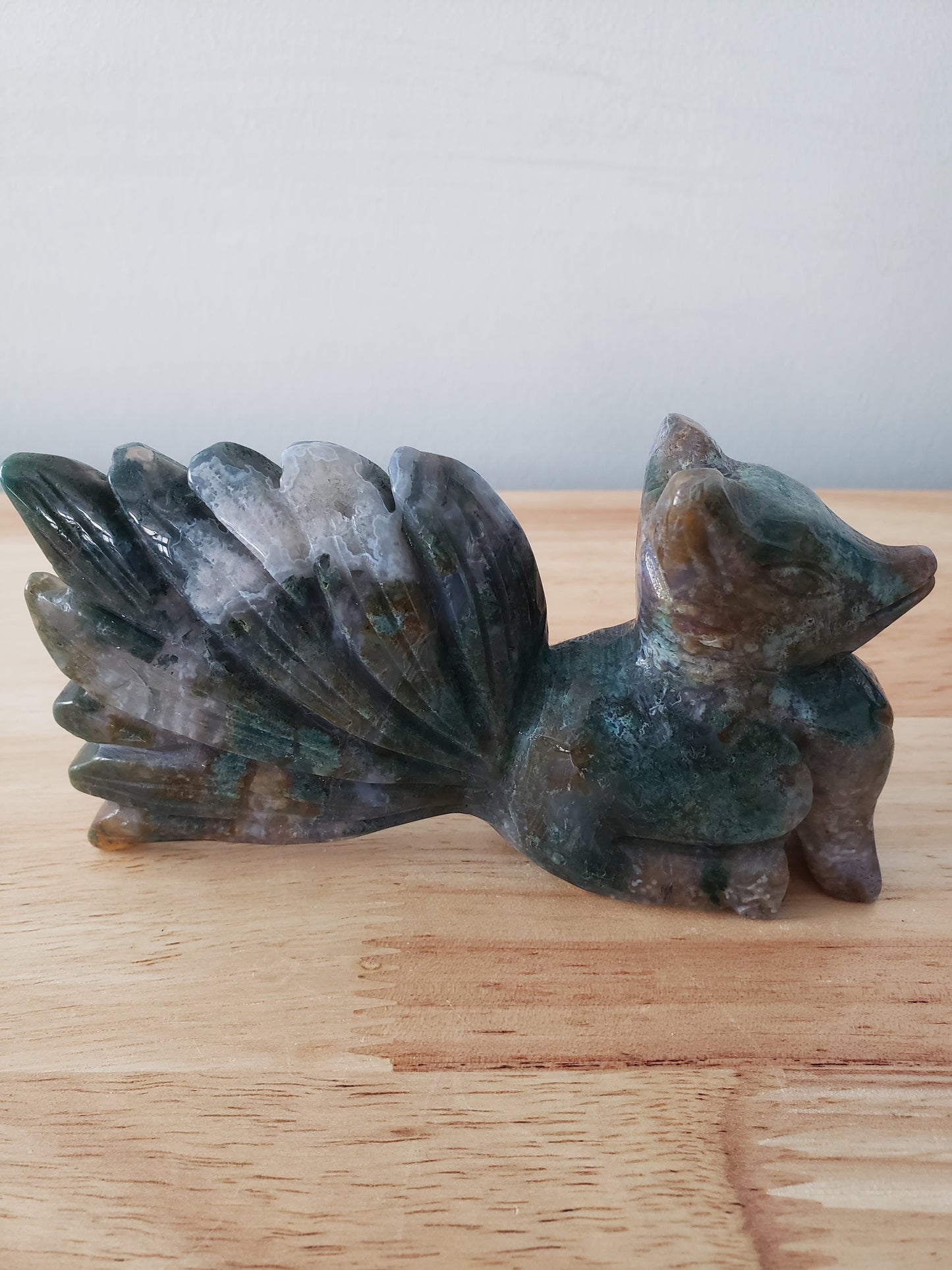 Standing Ninetails Fox Carving