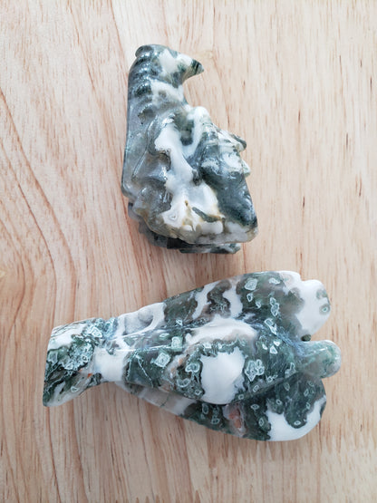 Moss Agate Assorted Mini Carvings