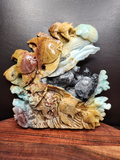 Amazonite Sea Creatures Carving