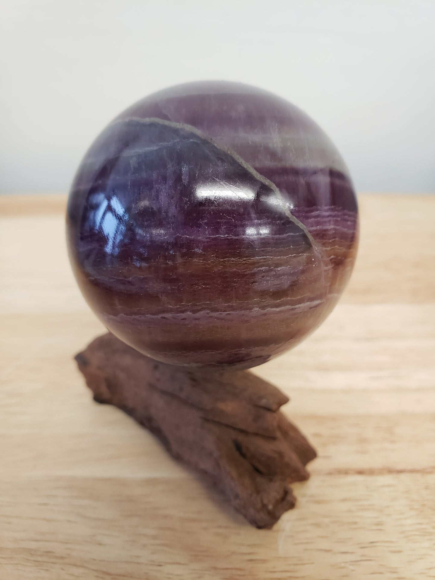 Purple Banded Fluorite Sphere