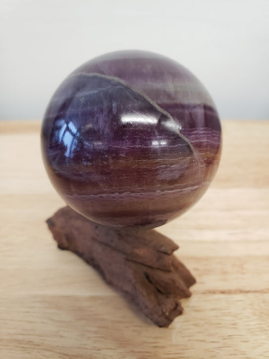 Purple Banded Fluorite Sphere
